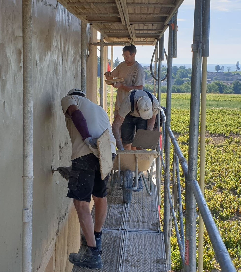 dressage et projection manuelle enduit 