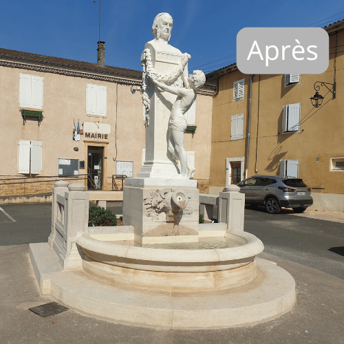 statue taille de pierre après