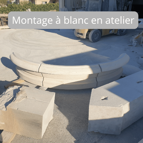statue taille de pierre montage a blanc